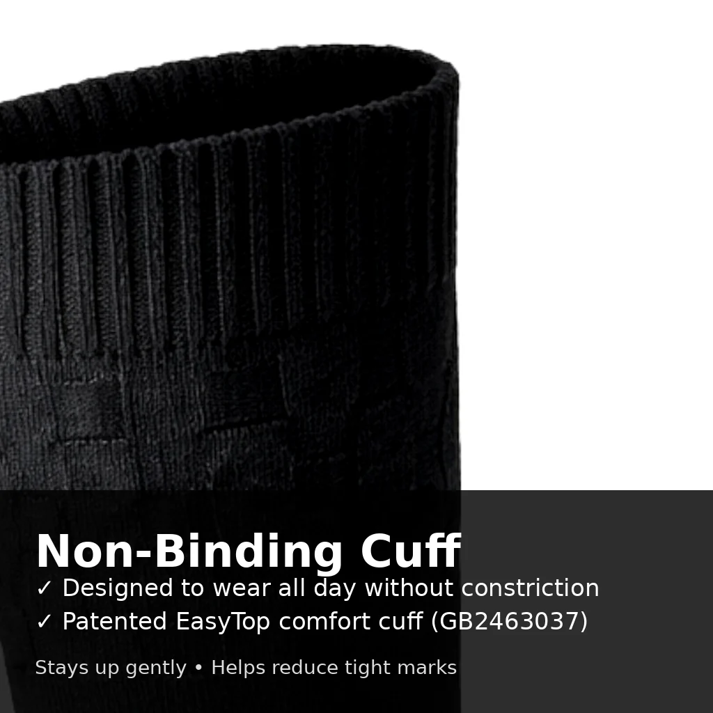 EasyTop Men’s Bamboo & Organic Cotton Diabetic Socks – Black (3 Pack, UK 7–11) - Image 5