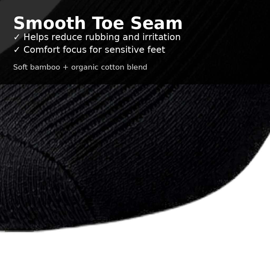 EasyTop Men’s Bamboo & Organic Cotton Diabetic Socks – Black (3 Pack, UK 7–11) - Image 6