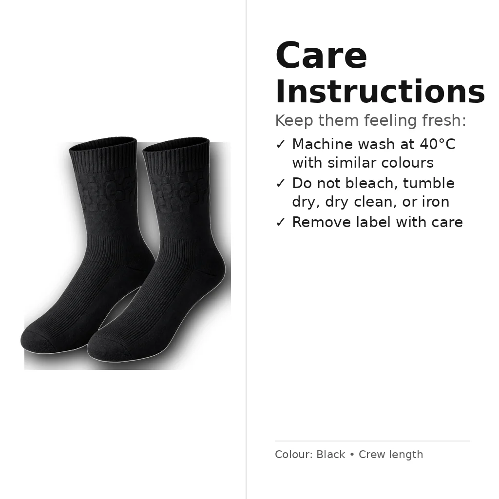 EasyTop Men’s Bamboo & Organic Cotton Diabetic Socks – Black (3 Pack, UK 7–11) - Image 8